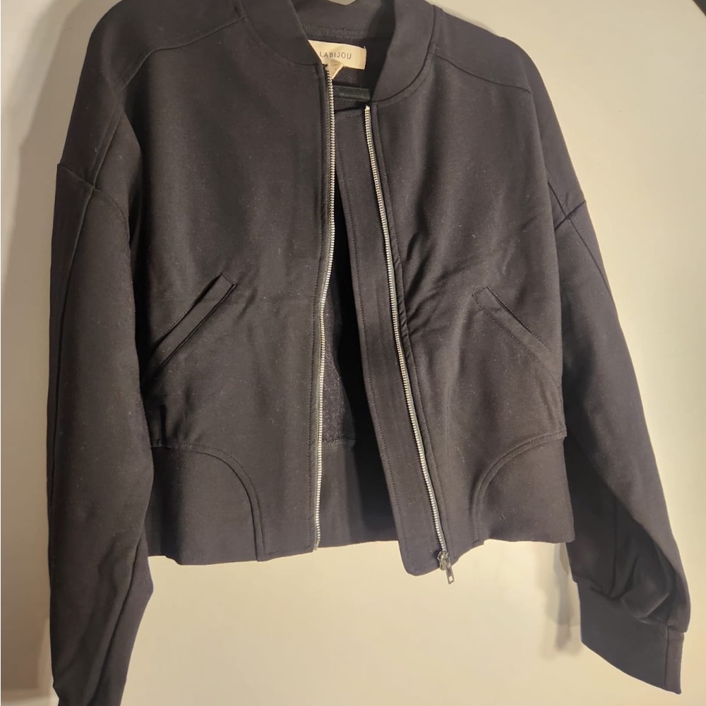 Chic Black Bomber Jacket by Babaton